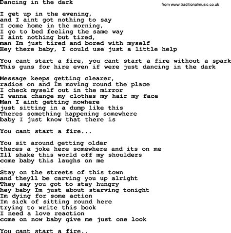 dancing in the dark lyrics